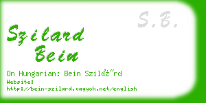 szilard bein business card